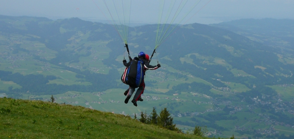 Gleitschirm Tandem Start
